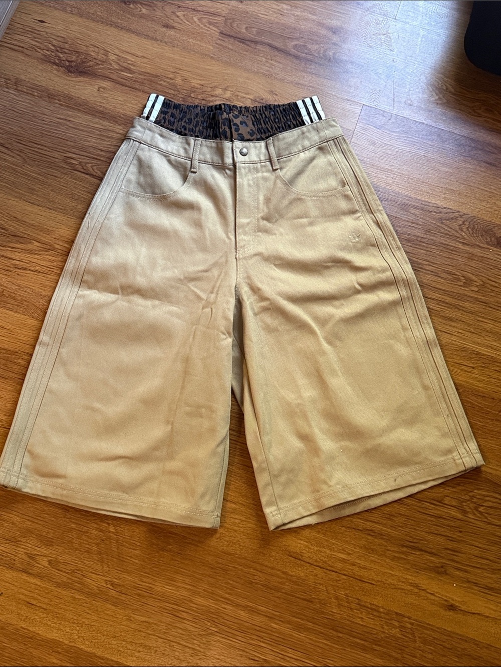 Beige Adidas Firebird Utility Jorts